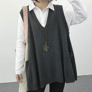 Sleeveless Sweater - Medium - Gray